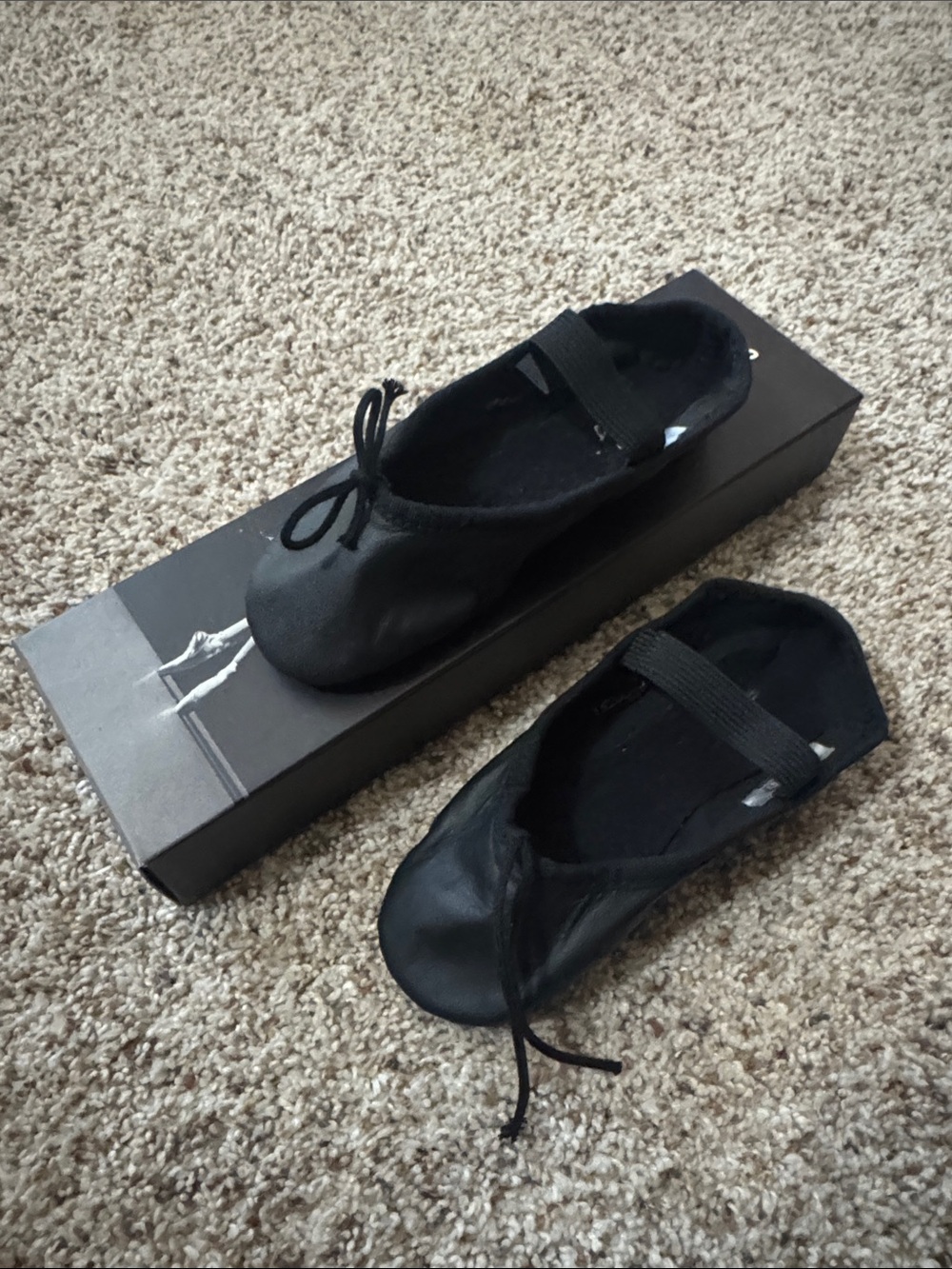 Kids black leather ballet slipper by Leo. NEW 
Multiple sizes available